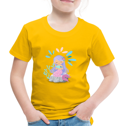 Kinder Premium T-Shirt - Meerjungfrau - Sonnengelb