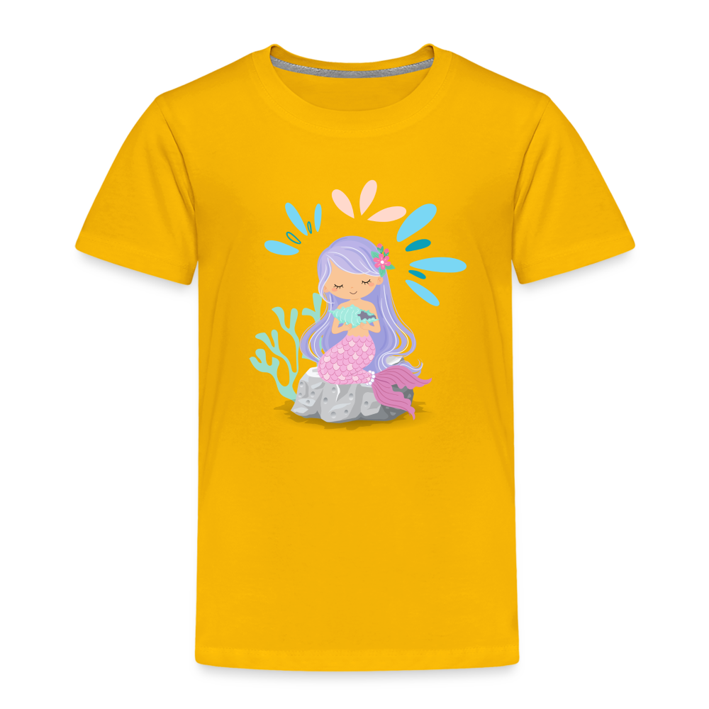 Kinder Premium T-Shirt - Meerjungfrau - Sonnengelb