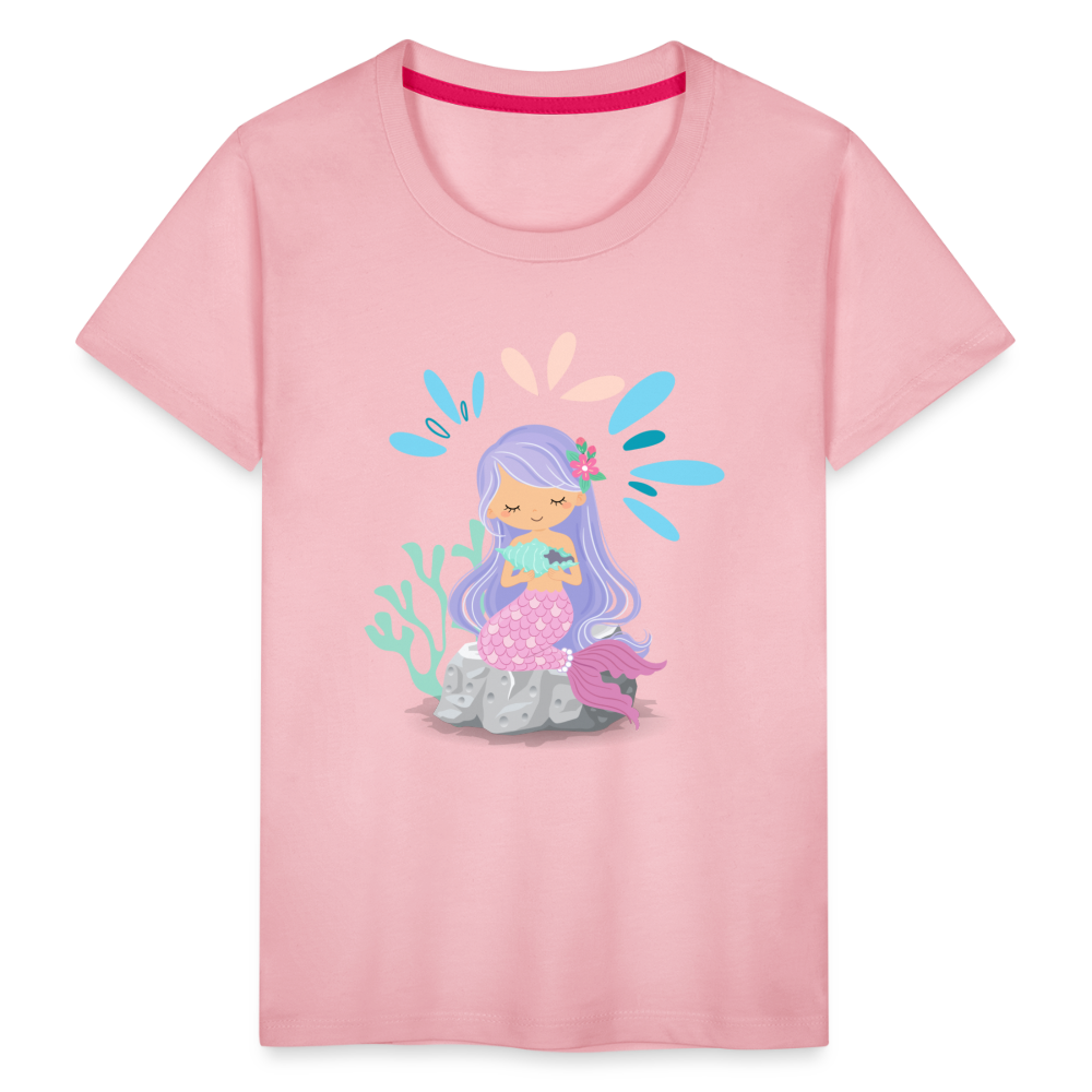 Kinder Premium T-Shirt - Meerjungfrau - Hellrosa