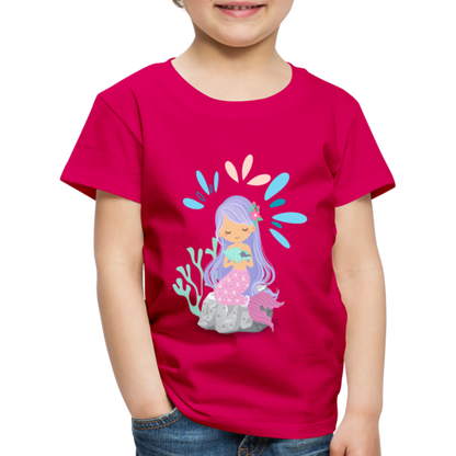 Kinder Premium T-Shirt - Meerjungfrau - dunkles Pink