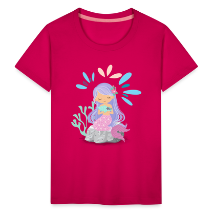 Kinder Premium T-Shirt - Meerjungfrau - dunkles Pink