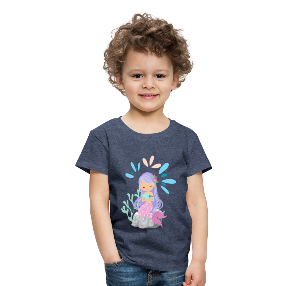 Kinder Premium T-Shirt - Meerjungfrau - Blau meliert