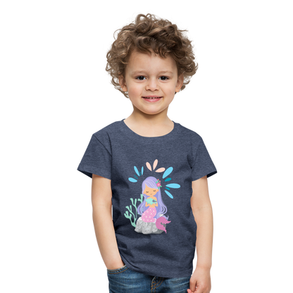 Kinder Premium T-Shirt - Meerjungfrau - Blau meliert