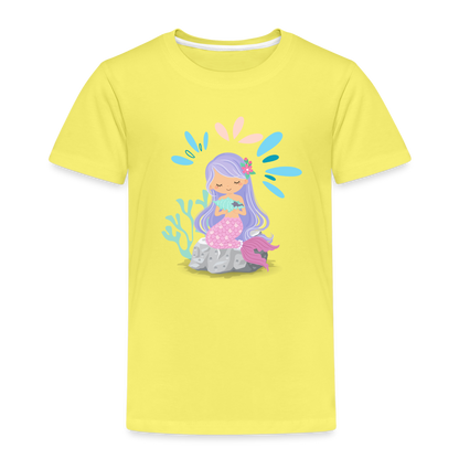 Kinder Premium T-Shirt - Meerjungfrau - Gelb