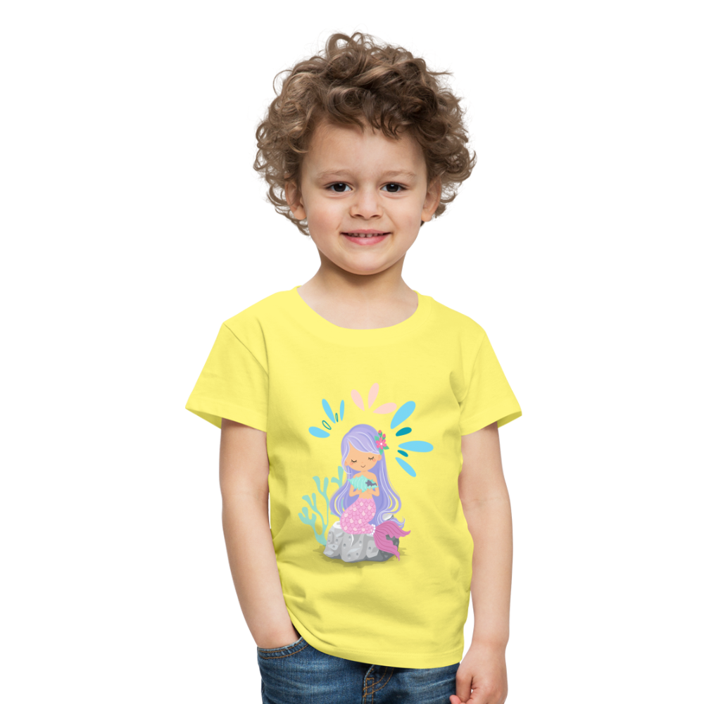 Kinder Premium T-Shirt - Meerjungfrau - Gelb