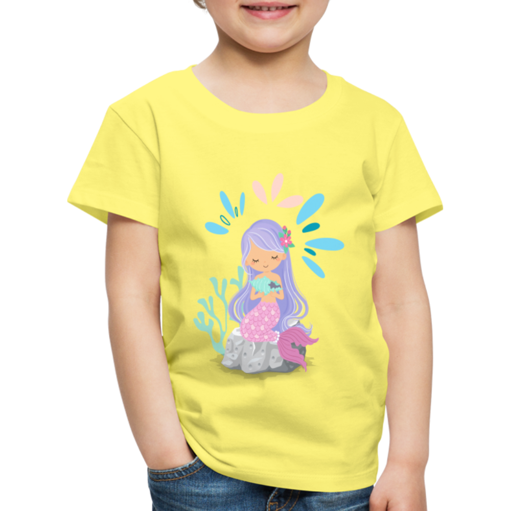 Kinder Premium T-Shirt - Meerjungfrau - Gelb