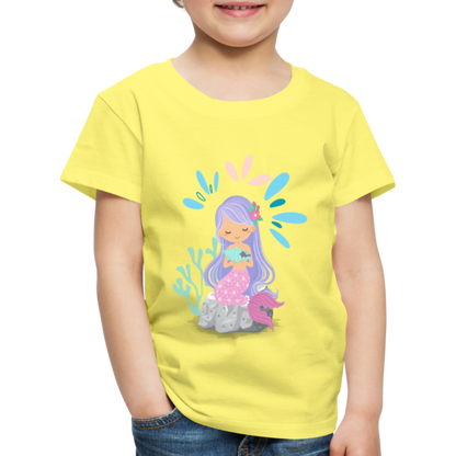 Kinder Premium T-Shirt - Meerjungfrau - Gelb