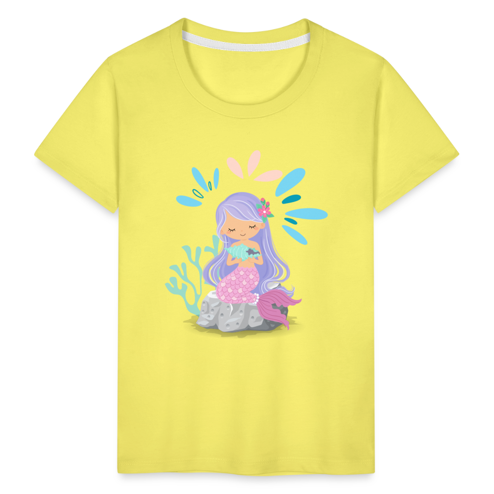 Kinder Premium T-Shirt - Meerjungfrau - Gelb