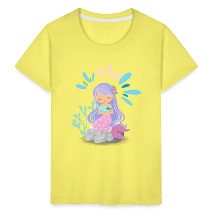 Kinder Premium T-Shirt - Meerjungfrau - Gelb