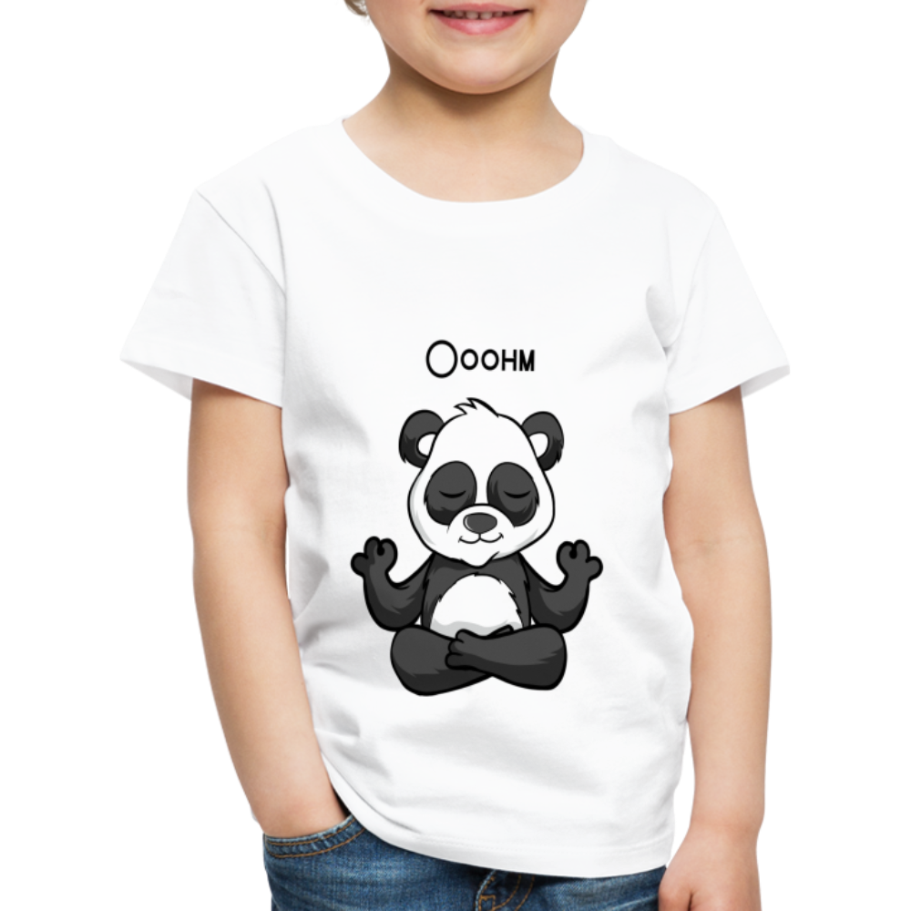 Kinder Premium T-Shirt - Ooohm Panda - weiß