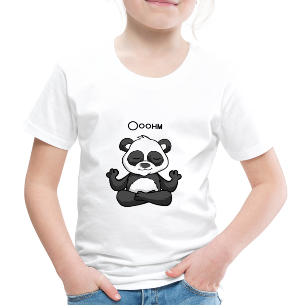 Kinder Premium T-Shirt - Ooohm Panda - weiß