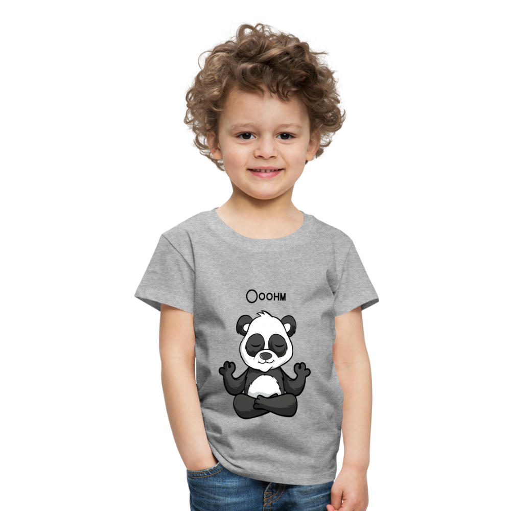 Kinder Premium T-Shirt - Ooohm Panda - Grau meliert