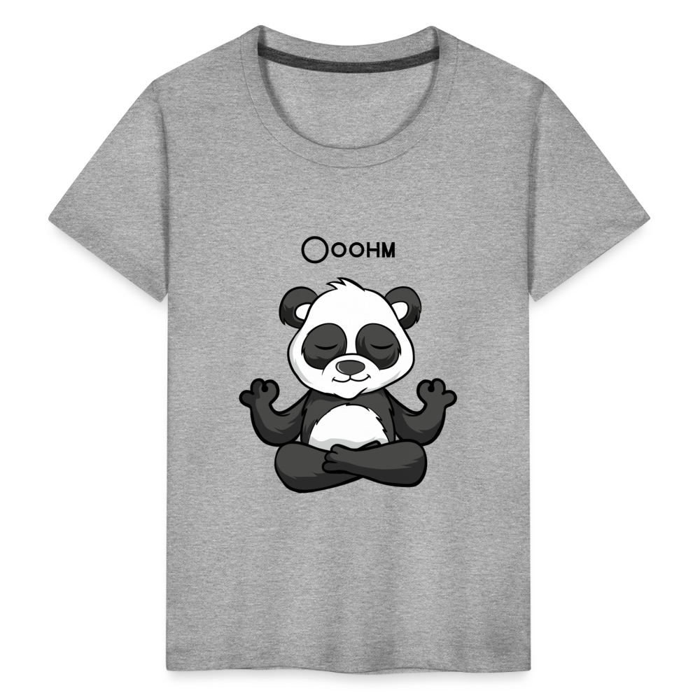 Kinder Premium T-Shirt - Ooohm Panda - Grau meliert