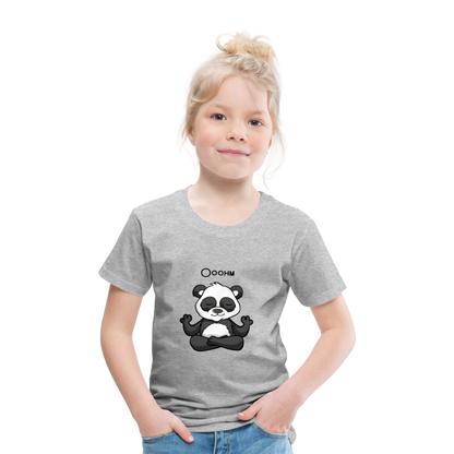 Kinder Premium T-Shirt - Ooohm Panda - Grau meliert