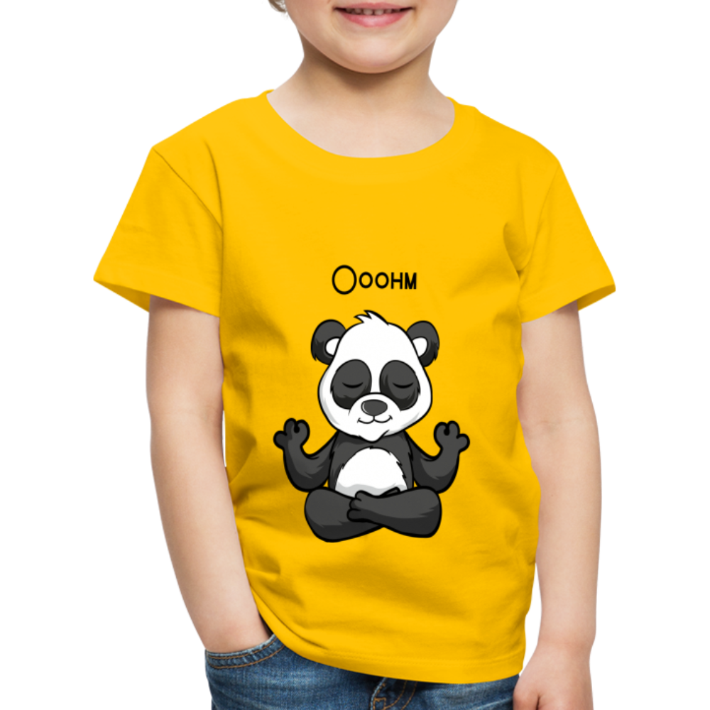 Kinder Premium T-Shirt - Ooohm Panda - Sonnengelb