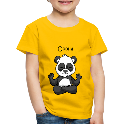 Kinder Premium T-Shirt - Ooohm Panda - Sonnengelb