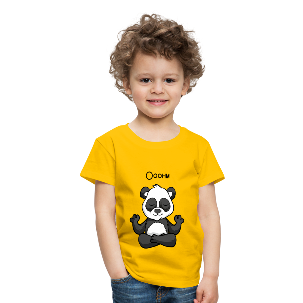 Kinder Premium T-Shirt - Ooohm Panda - Sonnengelb