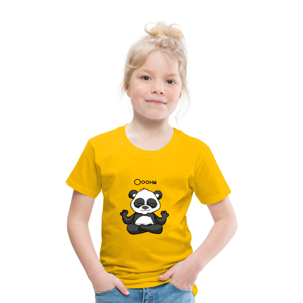 Kinder Premium T-Shirt - Ooohm Panda - Sonnengelb