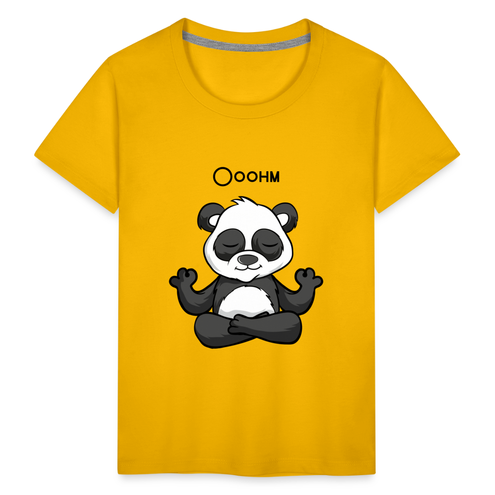 Kinder Premium T-Shirt - Ooohm Panda - Sonnengelb