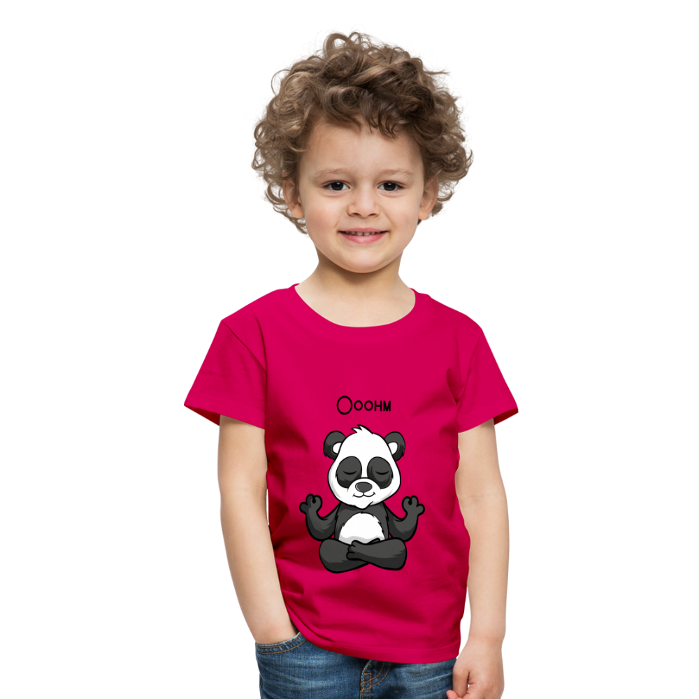 Kinder Premium T-Shirt - Ooohm Panda - dunkles Pink