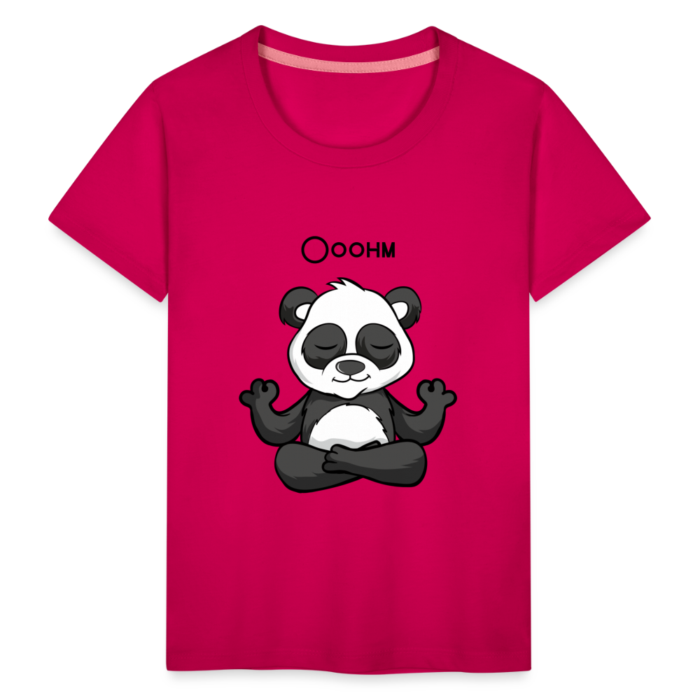 Kinder Premium T-Shirt - Ooohm Panda - dunkles Pink