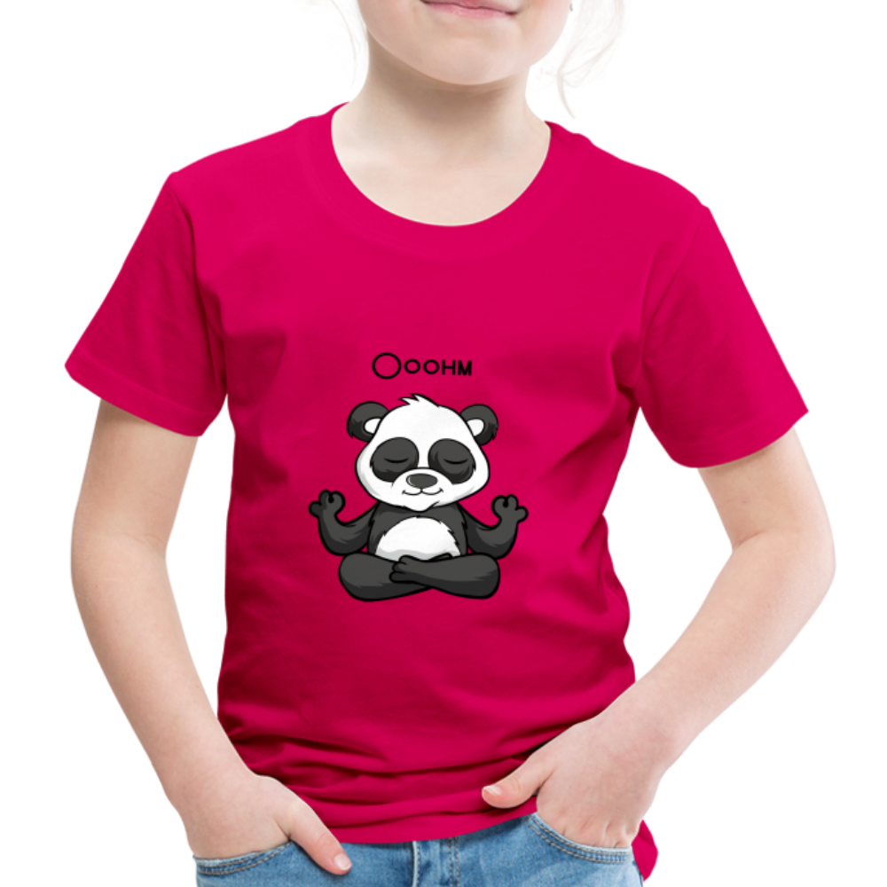 Kinder Premium T-Shirt - Ooohm Panda - dunkles Pink