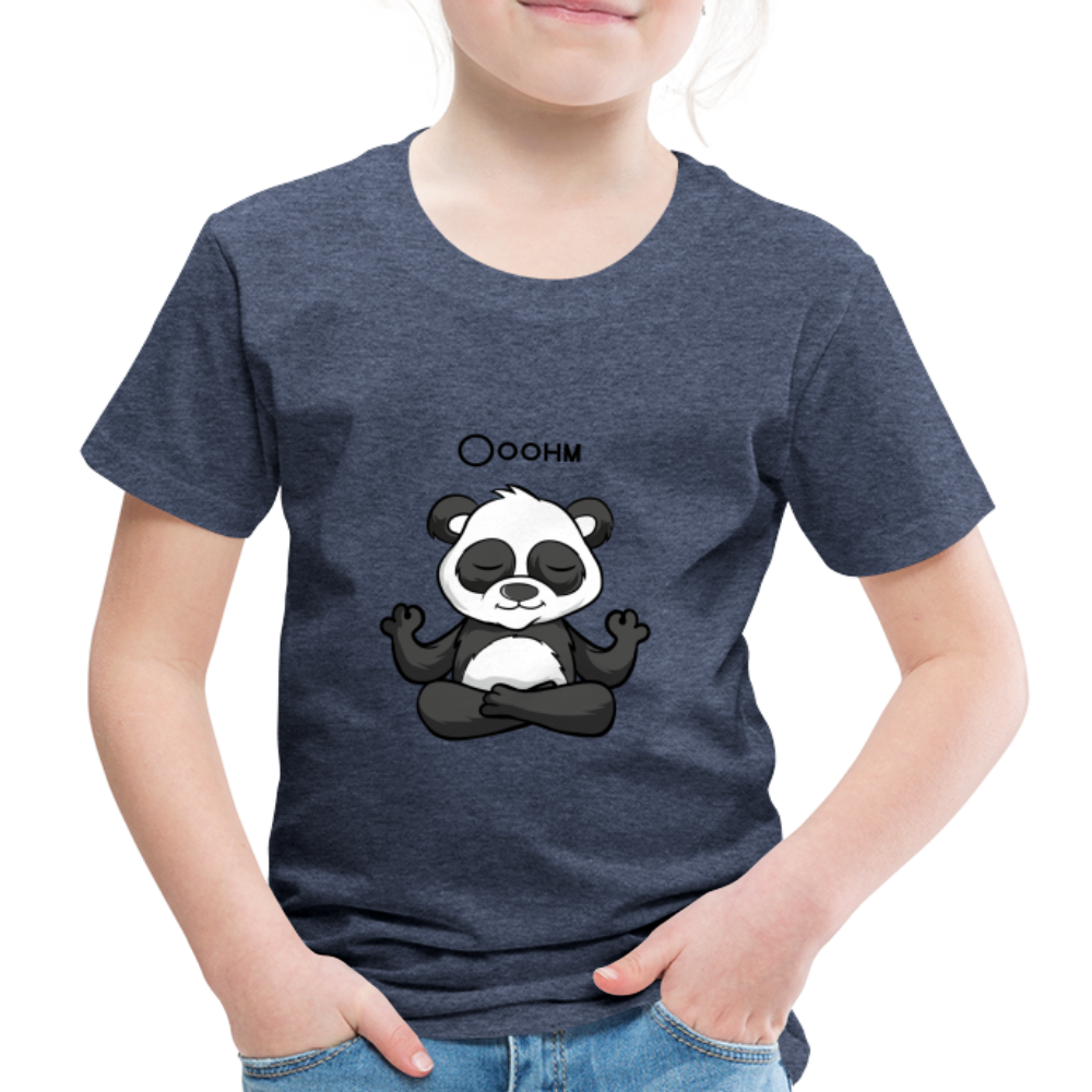 Kinder Premium T-Shirt - Ooohm Panda - Blau meliert