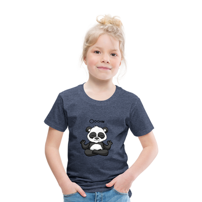 Kinder Premium T-Shirt - Ooohm Panda - Blau meliert