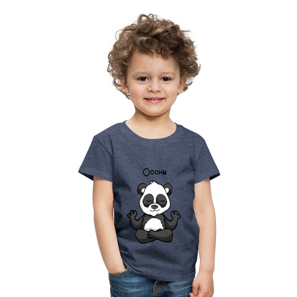 Kinder Premium T-Shirt - Ooohm Panda - Blau meliert