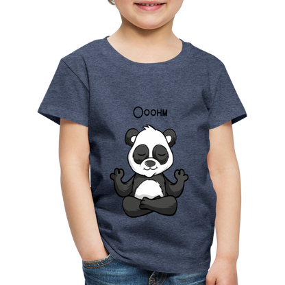 Kinder Premium T-Shirt - Ooohm Panda - Blau meliert