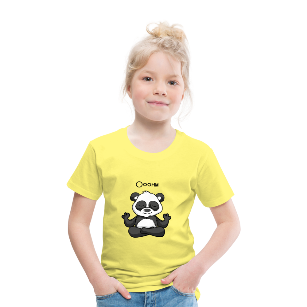 Kinder Premium T-Shirt - Ooohm Panda - Gelb