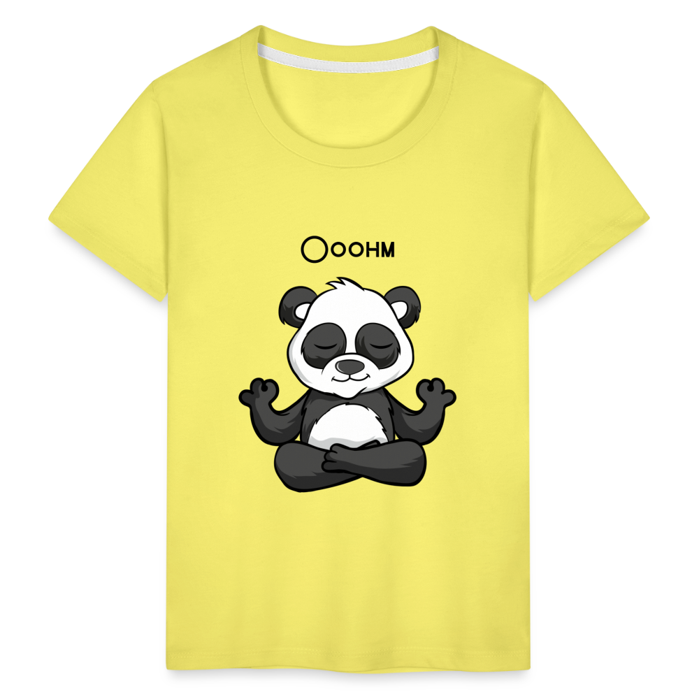 Kinder Premium T-Shirt - Ooohm Panda - Gelb