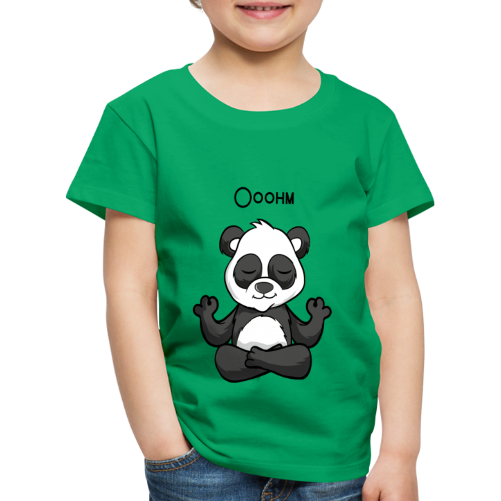 Kinder Premium T-Shirt - Ooohm Panda - Kelly Green