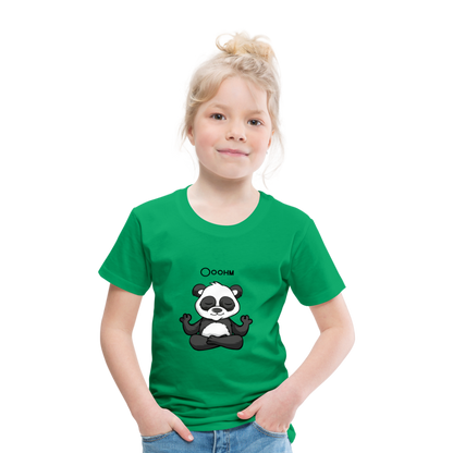 Kinder Premium T-Shirt - Ooohm Panda - Kelly Green