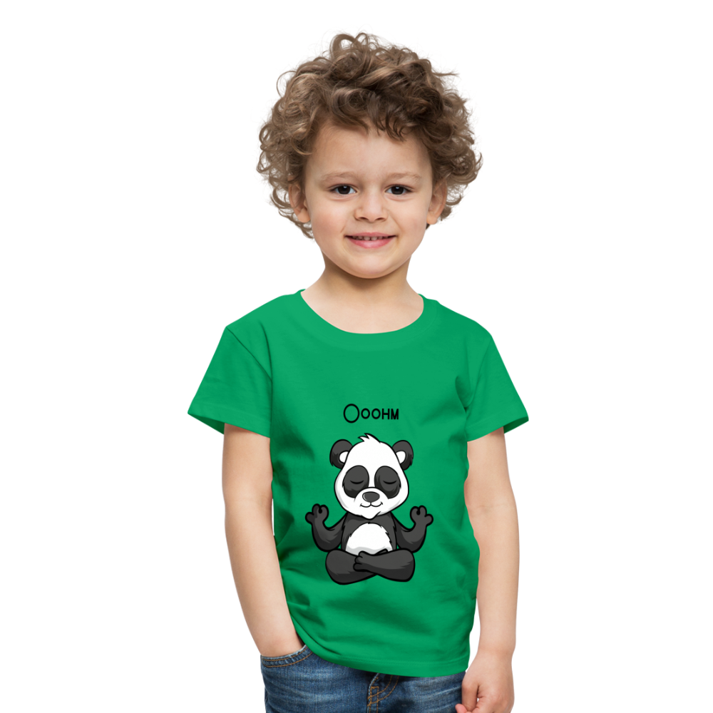 Kinder Premium T-Shirt - Ooohm Panda - Kelly Green