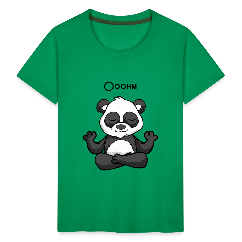 Kinder Premium T-Shirt - Ooohm Panda - Kelly Green