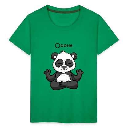 Kinder Premium T-Shirt - Ooohm Panda - Kelly Green