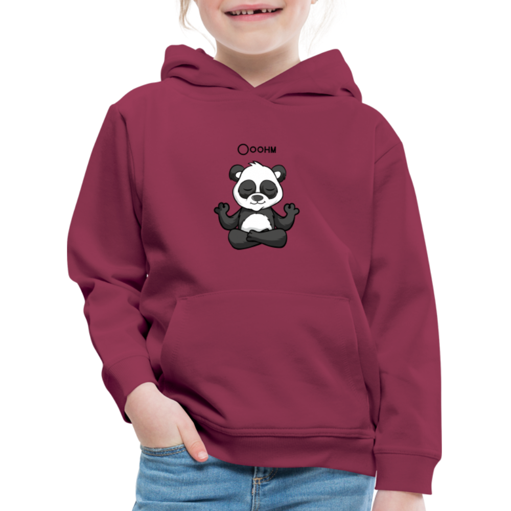 Kinder Premium Hoodie - Ooohm Panda - Bordeaux