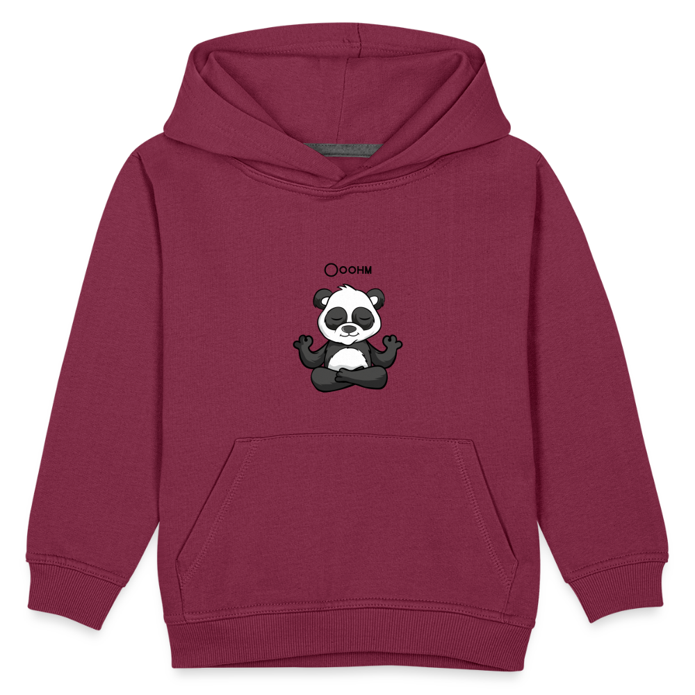 Kinder Premium Hoodie - Ooohm Panda - Bordeaux