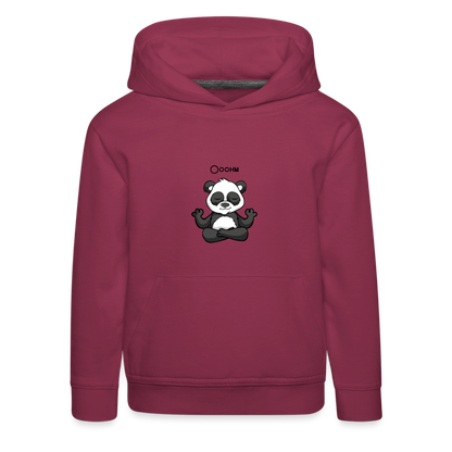 Kinder Premium Hoodie - Ooohm Panda - Bordeaux