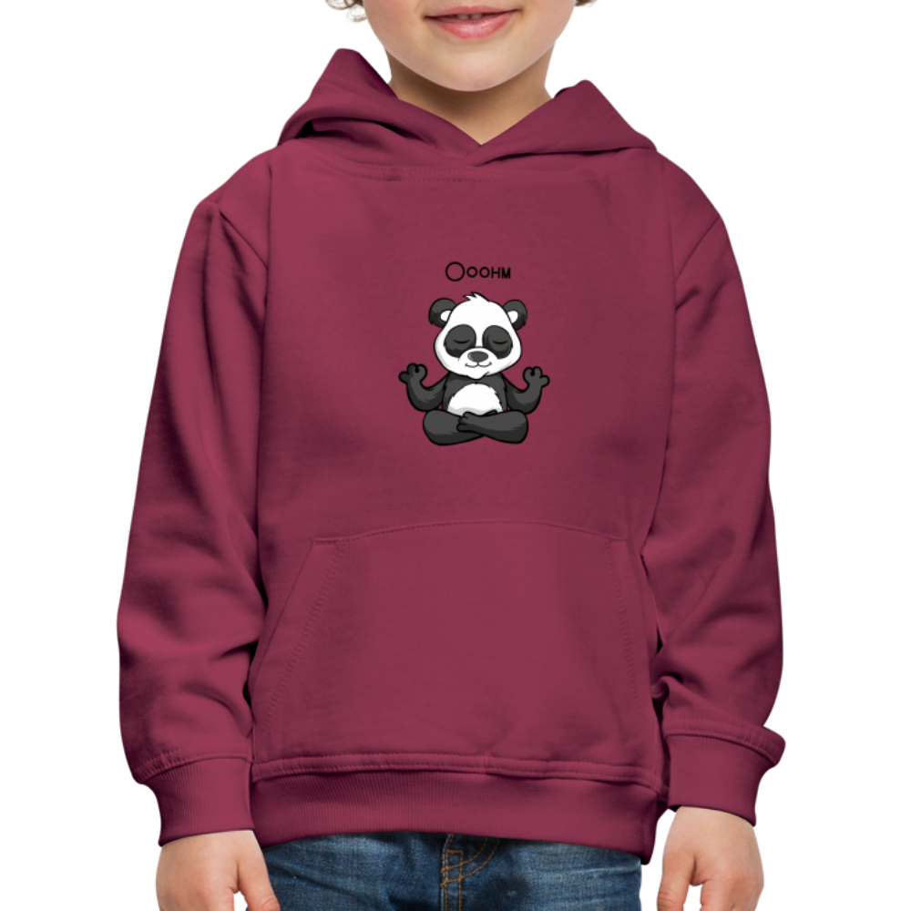 Kinder Premium Hoodie - Ooohm Panda - Bordeaux