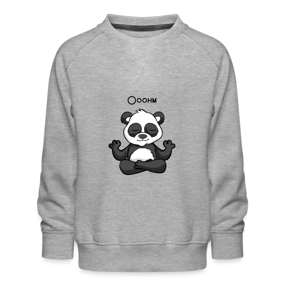 Kinder Premium Pullover - Ooohm Panda - Grau meliert