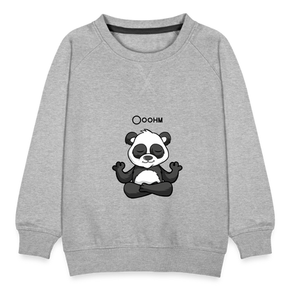 Kinder Premium Pullover - Ooohm Panda - Grau meliert