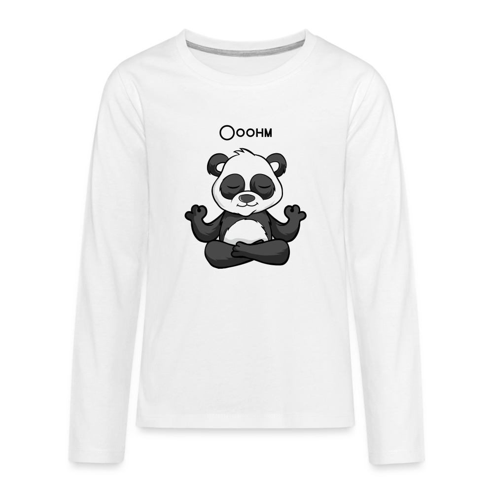 Teenager Premium Langarmshirt - Ooohm Panda - weiß