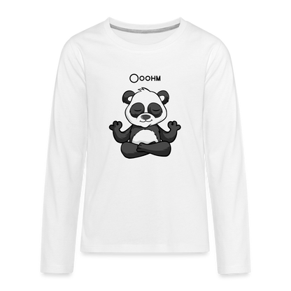 Teenager Premium Langarmshirt - Ooohm Panda - weiß