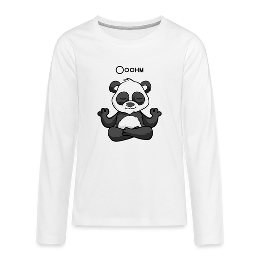 Teenager Premium Langarmshirt - Ooohm Panda - weiß