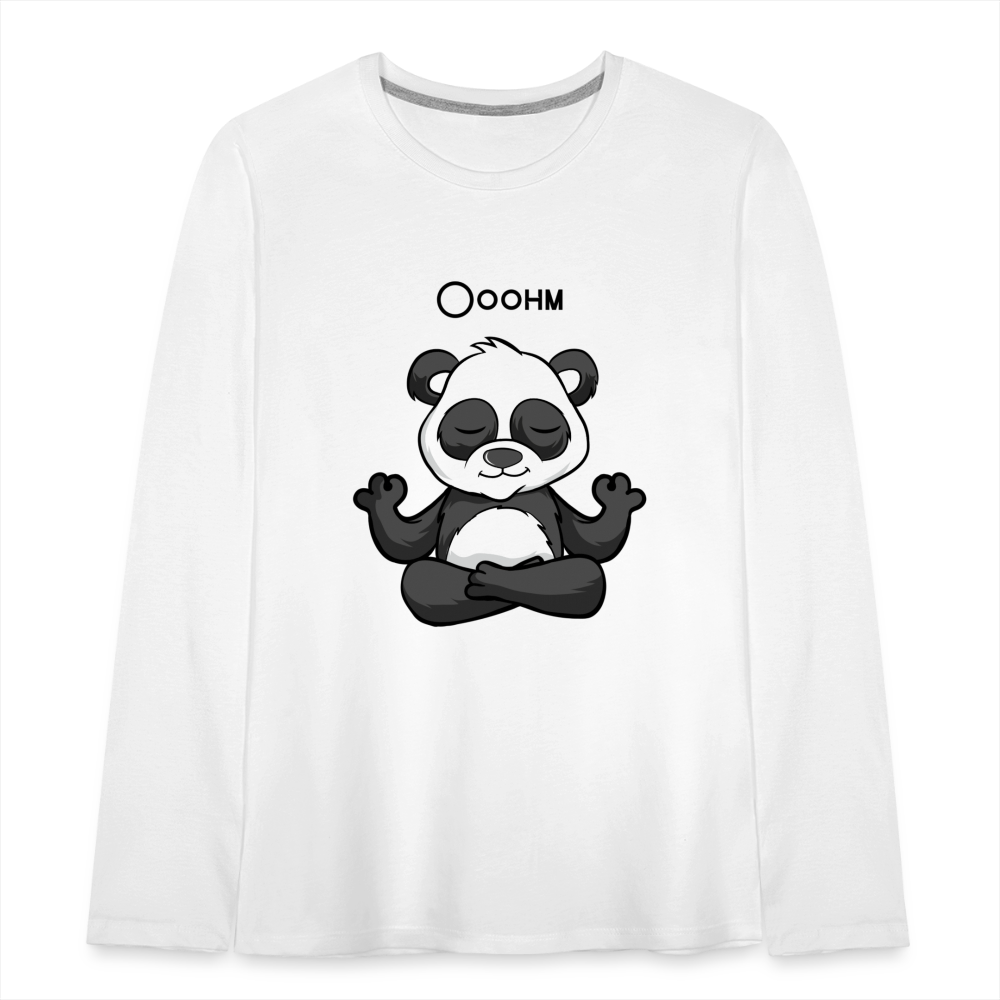 Teenager Premium Langarmshirt - Ooohm Panda - weiß