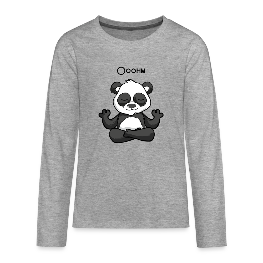 Teenager Premium Langarmshirt - Ooohm Panda - Grau meliert