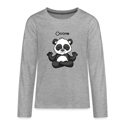 Teenager Premium Langarmshirt - Ooohm Panda - Grau meliert