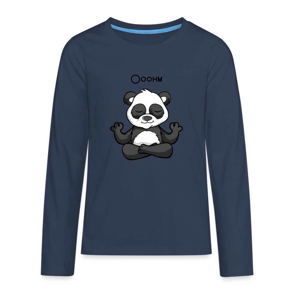 Teenager Premium Langarmshirt - Ooohm Panda - Navy